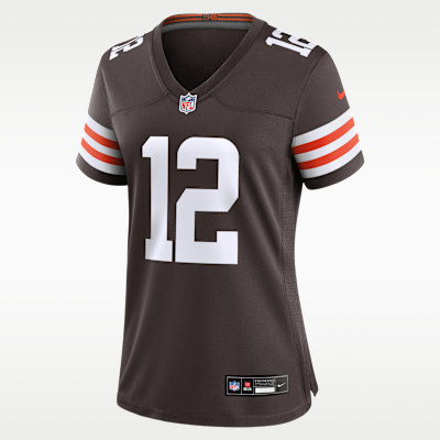 Jersey Nike de la NFL Game para mujer Shedeur Sanders Cleveland Browns 2025 NFL Draft