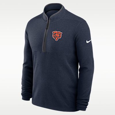 Chicago Bears Logo Victory Men's Nike Dri-FIT NFL 1/2-Zip Long-Sleeve Top