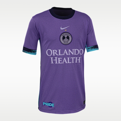 Jersey Nike Dri-FIT de la NWSL tipo réplica para niños talla grande Barbra Banda Orlando Pride visitante Stadium