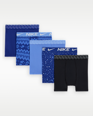 Детские  Nike Dri-FIT Big Kids' Holiday Poly Boxer Briefs (5-Pack)
