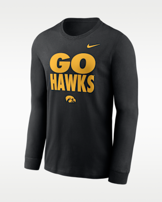 Мужская футболка Iowa Sideline Slogan Nike Dri-FIT College Long-Sleeve