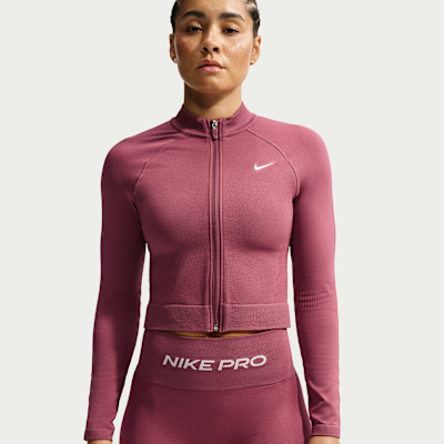 Nike Pro Seamless Dri-FIT Tam Boy Fermuarlı Kadın Üstü