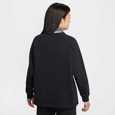 나이키 스포츠웨어 피닉스 플리스 여성 오버사이즈 그래픽 폴로 탑