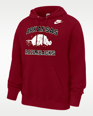 Мужское худи Arkansas Razorbacks Club Nike Football Fleece Pullover Hoodie для футбола