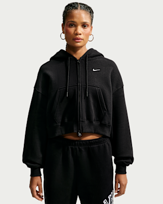 Женское худи Nike Studio Fleece Medium Weight Oversized Full-Zip Cropped Hoodie