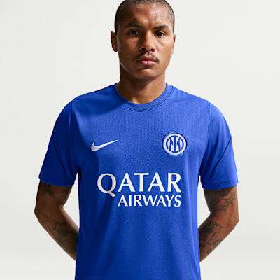 Nike Inter Milan Strike Nike Dri-FIT Kısa Kollu Erkek Futbol Üstü