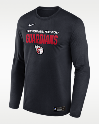 Мужская футболка Cleveland Guardians Authentic Collection Team Issue Nike Dri-FIT MLB Long-Sleeve