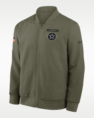 Dallas Cowboys Salute to Service Sideline Men's Nike NFL Full-Zip Bomber Jacket