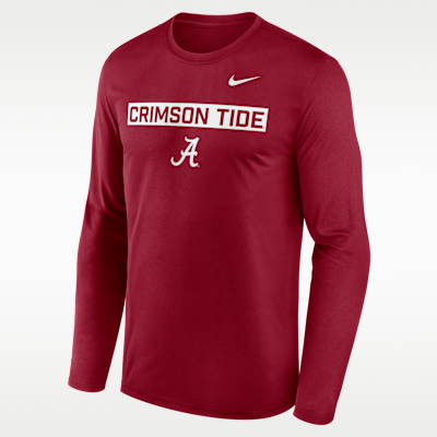 Playera de manga larga universitaria Nike Dri-FIT para hombre Alabama Primetime Legend 2-Hit