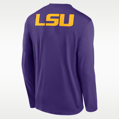 Playera de manga larga universitaria Nike Dri-FIT para hombre LSU Primetime Legend 2-Hit