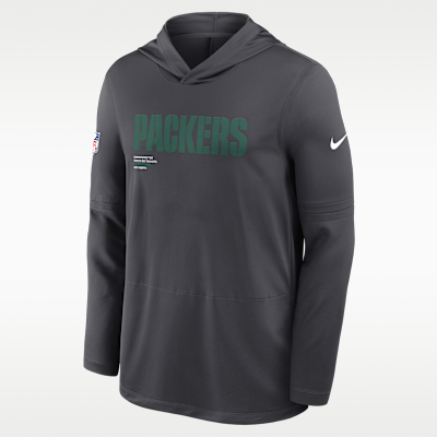 Playera de manga larga Nike Dri-FIT de la NFL con gorro para hombre Green Bay Packers Pure Fury Sideline