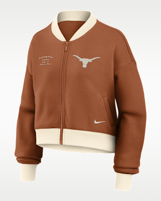 Женская куртка Texas Academic Nike College Oversized Cropped Full-Zip Bomber