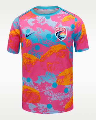 Мужские шорты San Diego Wave FC Nike NWSL Short-Sleeve Pre-Match Top