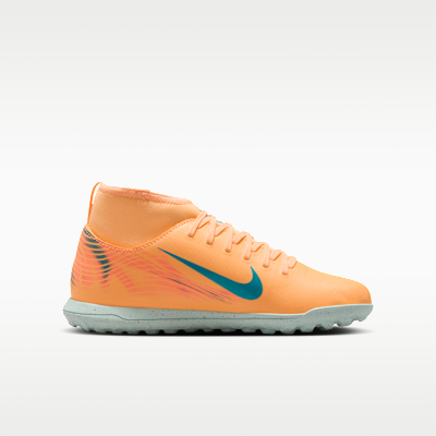 Tacos de fútbol TF high para niños talla grande Nike Jr. Mercurial Superfly 10 Club "Kylian Mbappé"