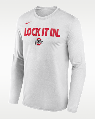 Мужская футболка Ohio State 2026 On-Court Bench Nike Dri-FIT College Long-Sleeve