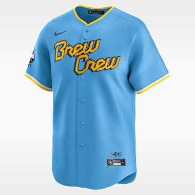 Jersey Nike Dri-FIT ADV de la MLB Limited para hombre Christian Yelich Milwaukee Brewers City Connect