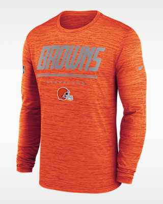 Мужская футболка Cleveland Browns Sideline Team Issue Velocity Nike Dri-FIT NFL Long-Sleeve