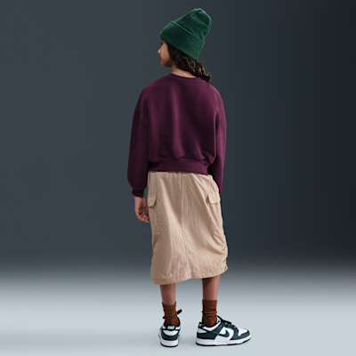 Nike Sportswear Club Fleece sweatshirt met ronde hals en recht design voor meisjes