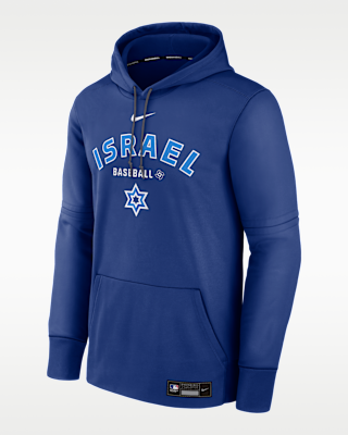 Мужское худи Israel National Baseball Team 2026 World Baseball Classic Authentic Collection Nike Therma Pullover Hoodie