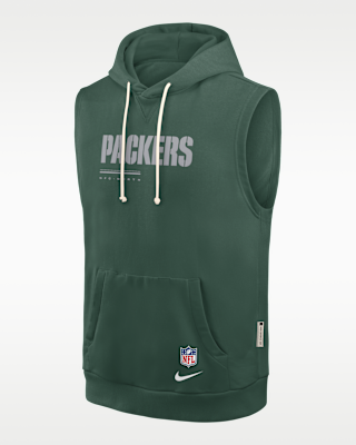 Мужское худи Green Bay Packers Sideline Nike Dri-FIT NFL Sleeveless Pullover Hoodie