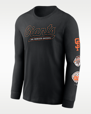 Мужская футболка San Francisco Giants Cooperstown Knockout Nike MLB Long-Sleeve