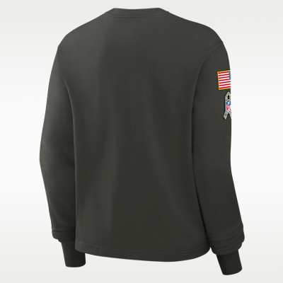 Minnesota Vikings Salute to Service Sideline Women's Nike Dri-FIT NFL Long-Sleeve T-Shirt
