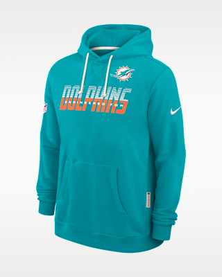 Мужское худи Miami Dolphins Sideline Standard Issue Nike Dri-FIT NFL Pullover Hoodie