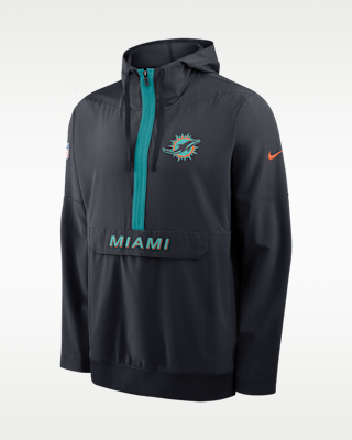 Мужская куртка Miami Dolphins Rivalries Collection Sideline Anorak Nike NFL 1/2-Zip Hooded