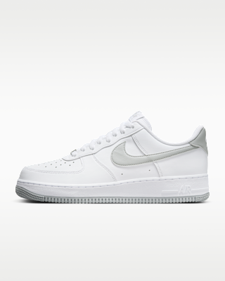gray and white nike air force 1