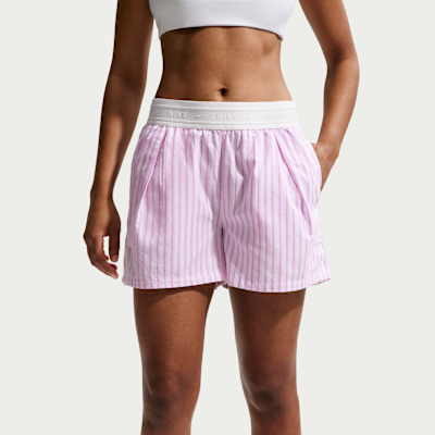 Nike Sportswear Chill Poplin Bol Kesimli Normal Belli Kadın Stripe Şort görsel 2