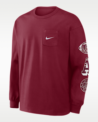 Мужская футболка Alabama Academic Max90 Pocket Nike College Long-Sleeve
