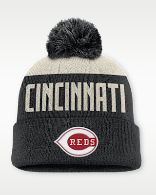 Мужские Cincinnati Reds Cooperstown Peak Nike MLB Cuffed Pom Beanie