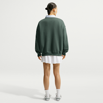 Nike Studio Fleece Orta Kalınlıkta Oversize Kadın Crew Üst görsel 5