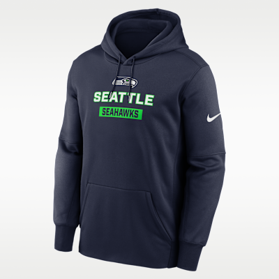 Sudadera con gorro sin cierre Nike Therma de la NFL para hombre Seattle Seahawks Toss Sweep