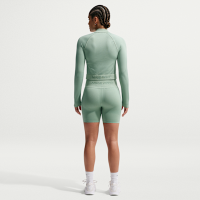 Nike Pro Seamless Dri-FIT Yüksek Belli 13 cm Kadın Bisiklet Şortu görsel 5