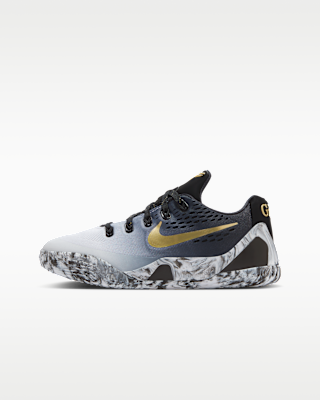 Баскетбольные кроссовки Kobe IX Big для детей черный/белый/золотой металлик