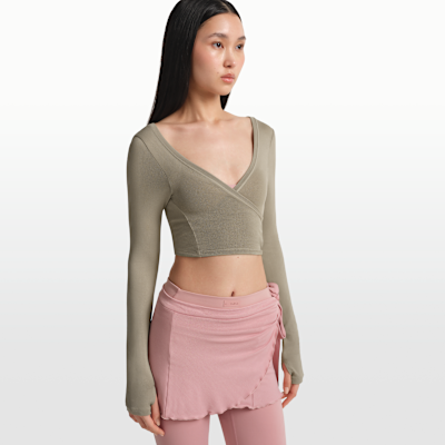 Haut cache-cœur à manches longues NikeSKIMS Stretch Knit pour femme