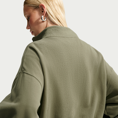 Nike Studio Fleece Orta Kalınlıkta Oversize Çeyrek Fermuarlı Crop Kadın Üstü görsel 2
