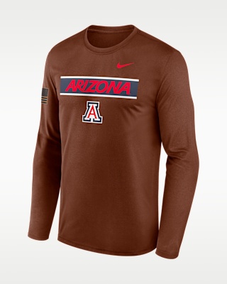 Мужская футболка Arizona 2026 Military Appreciation Legend Nike Dri-FIT College Long-Sleeve