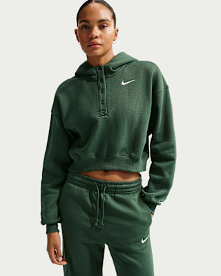 Женское худи Nike Sportswear Phoenix Fleece Oversized Cropped Henley Hoodie