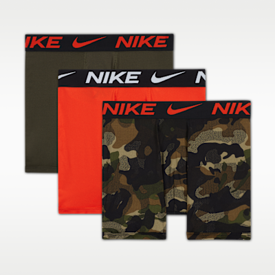 Ropa interior para niños talla grande Nike Micro Print Boxer Briefs (paquete de 3)