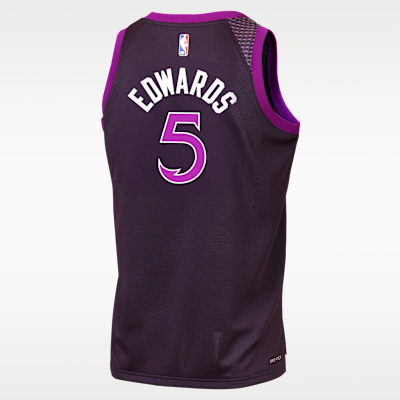 Jersey Nike de la NBA Swingman para niños talla grande de Anthony Edwards de los Minnesota Timberwolves City Edition