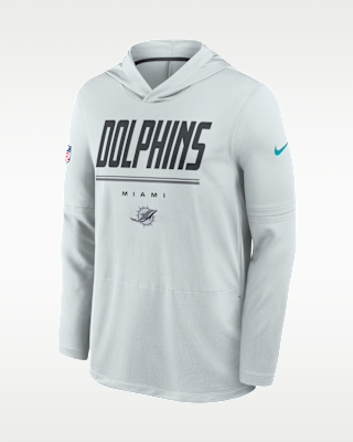 Мужские Miami Dolphins Sideline Nike Dri-FIT NFL Long-Sleeve Hooded Top