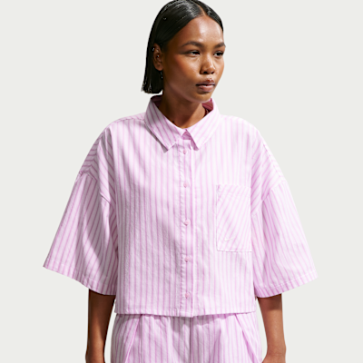 Nike Sportswear Chill Poplin Oversize Çizgili Kadın Üstü