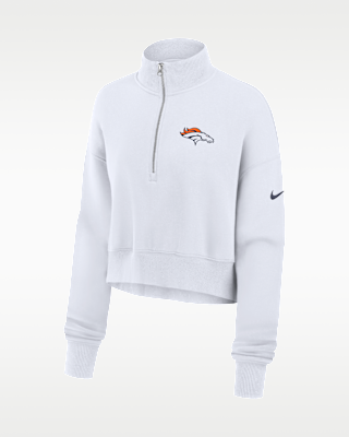 Женские  Denver Broncos Primetime Phoenix Nike NFL Oversized Cropped 1/4-Zip Crew