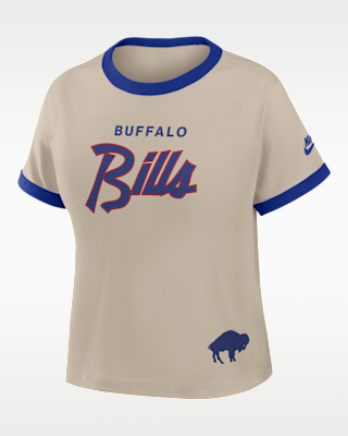 Женская футболка Buffalo Bills Rewind Ringer Mod Nike NFL Cropped