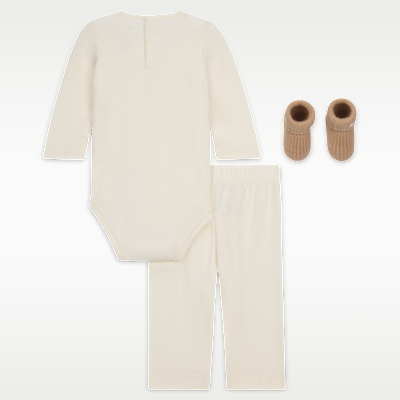 Conjunto en caja de 3 piezas de body de canalé con moño para bebé (0 a 9 meses) Nike