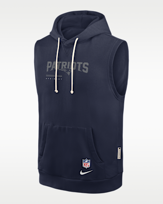 Мужское худи New England Patriots Sideline Nike Dri-FIT NFL Sleeveless Pullover Hoodie