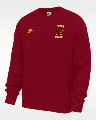 Мужской свитшот Iowa State Cyclones Club Nike Football Fleece Crew-Neck для футбола