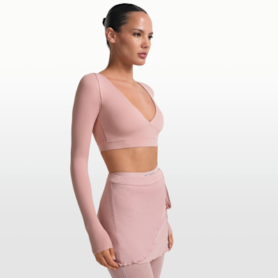 NikeSKIMS 매트 여성 긴팔 랩 탑